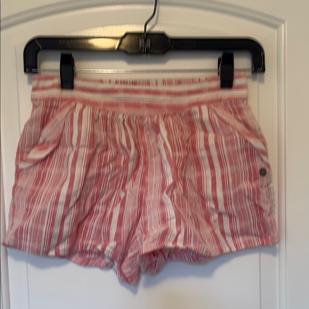 Roxy Striped Shorts in Pink and White